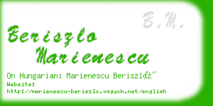 beriszlo marienescu business card
